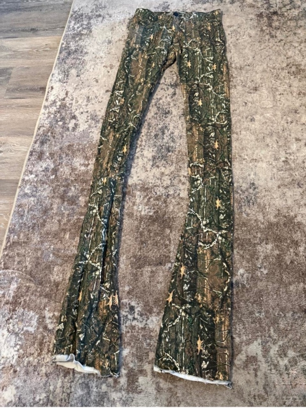 slim bootcut camouflage jeans